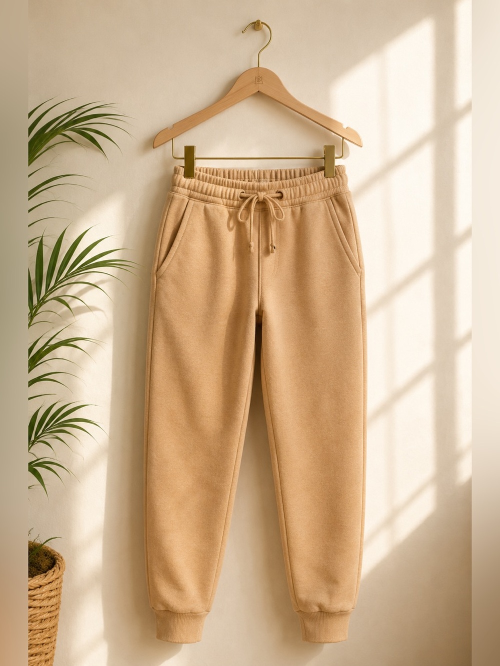 Women's Tan Jogger Pants - Picture 2 of 8